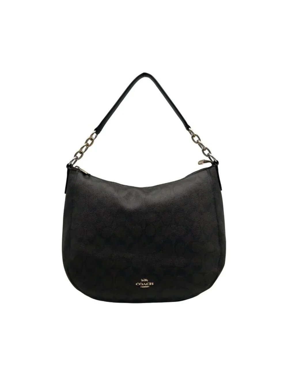 Coach Brown Signature Coated Canvas Hobo Shoulder Bag